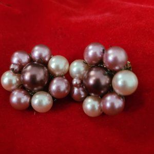 VINTAGE CLIP ON EARRINGS FAUX PEARL STYLE